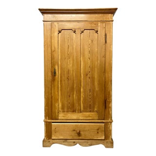 19th Century European Pine Wardrobe For Sale