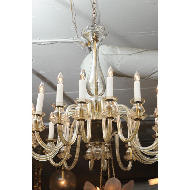 1960s 16-Light Amber Venetian Glass Chandelier, Italy For Sale In Atlanta - Image 6 of 18