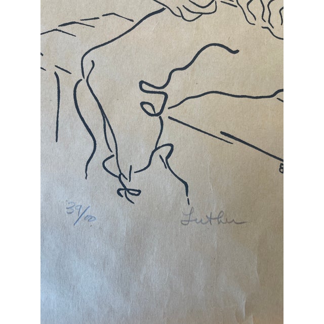 Paper Signed Limited Edition Print "Luther" by Belsky - Abstract Guitar Player, Numbered 39/100. For Sale - Image 7 of 7