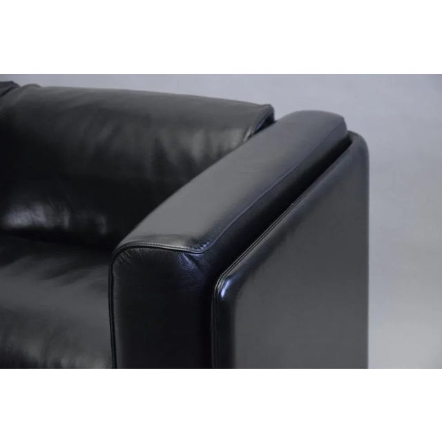 Black Italian Black Leather Sofa by Tito Agnoli for Poltrona Frau, 1994 For Sale - Image 8 of 12