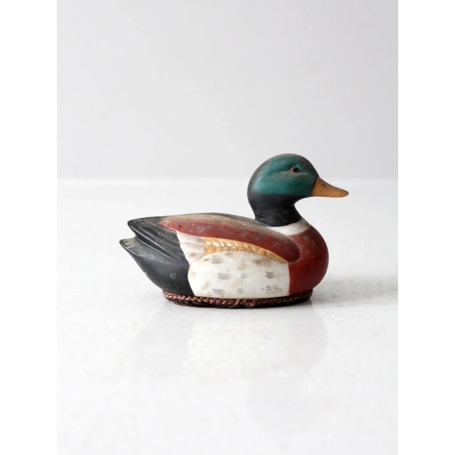 Mid 20th Century Vintage Wood Mallard Duck Lint Brush For Sale - Image 5 of 9