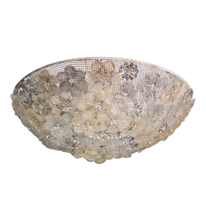 Large Mid-Century Gold Flower Glass Ceiling Light 1960s by Barovier E Toso