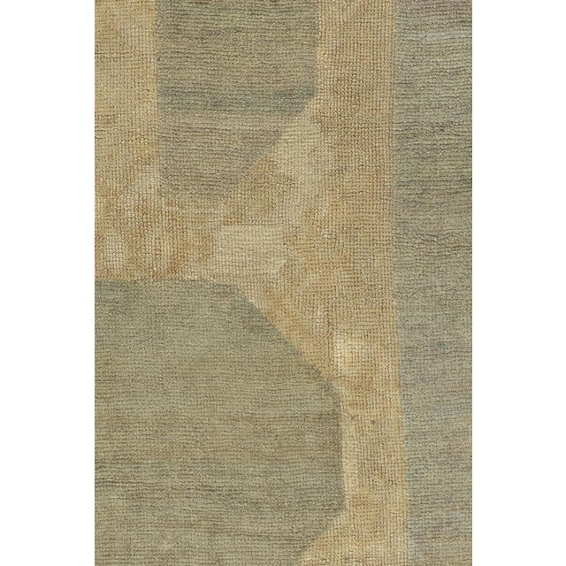 Early 20th Century Zabihi Collection Abstract Large Square Antique Turkish Oushak Rug - 13'9" x 13'10" For Sale - Image 5 of 12
