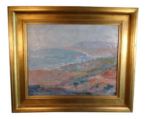 California Coastal Scene Oil on Board