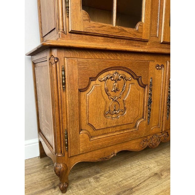 Vintage Louis XVI French Oak Display Cabinet For Sale - Image 11 of 13