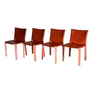 Vintage Mario Bellini for Cassina Cab Chairs, Model 412- Set of Four For Sale