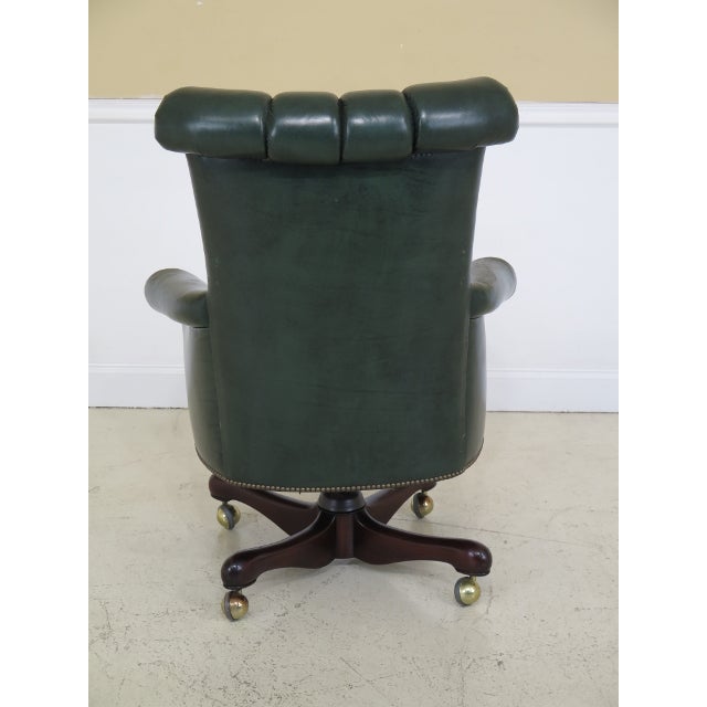 Kittinger Tufted Green Leather Office Chair Chairish