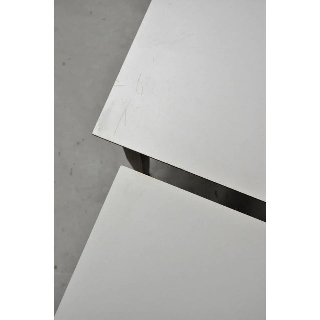 Mid 20th Century Vintage Mid Century Walnut Base Laminate Top Low Side Tables - a Pair For Sale - Image 5 of 11