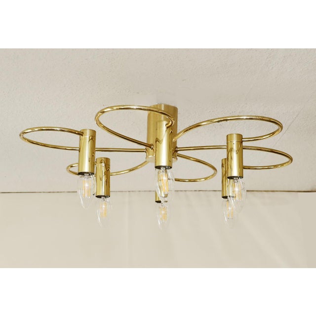 1970s Vintage Brass Ceiling Lamp, 1970s For Sale - Image 5 of 9