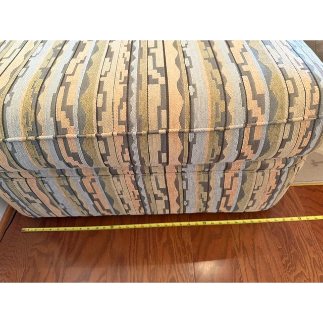 Ultra Comfy 3 Piece Set Beacon Hill Custom Oversized Lounge Club Chairs With Coordinated Pillows Matching Upholstered Ottoman For Sale - Image 4 of 14