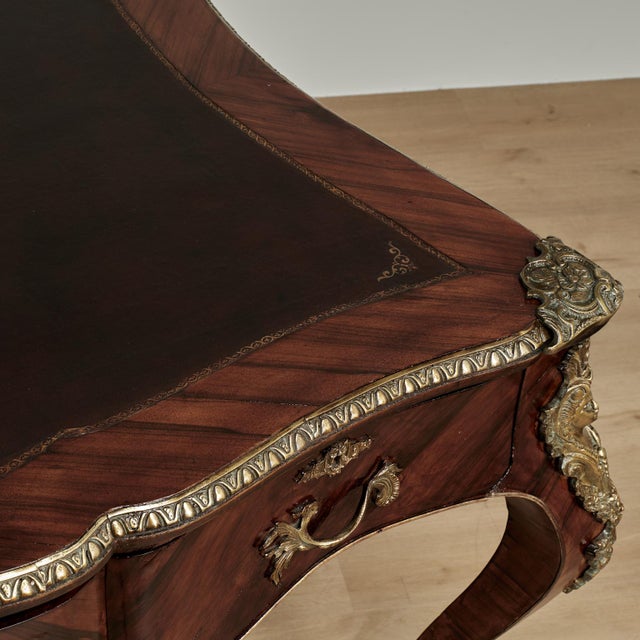 Antique French Louis XV Style Bureau Plat or Desk For Sale - Image 9 of 18