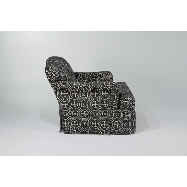 1980s Vintage Black White Club Chair And Ottoman Chairish