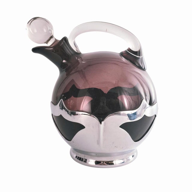 Amethyst Art Deco Farber Bros Amethyst Glass Decanter and Cordial Set, 1930s, 7.5" For Sale - Image 8 of 16