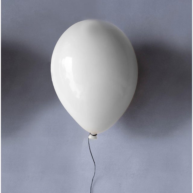 2020s White Glossy Ceramic Balloon Wall Sculpture - Small Size For Sale - Image 5 of 12