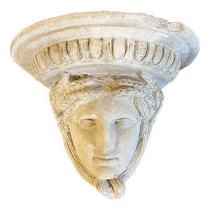 Antique 19th Century Grand Tour French Plaster & Marble Dust Molded Wall Bracket Shelf of a Classical Maiden
