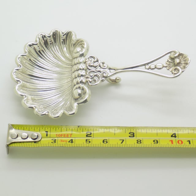 Vintage Italian Handmade Shell-Shaped 925 Sterling Silver Spoon, Padua, 1980s For Sale - Image 11 of 12