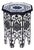White and Black Moroccan Hand-Painted Accent Table For Sale