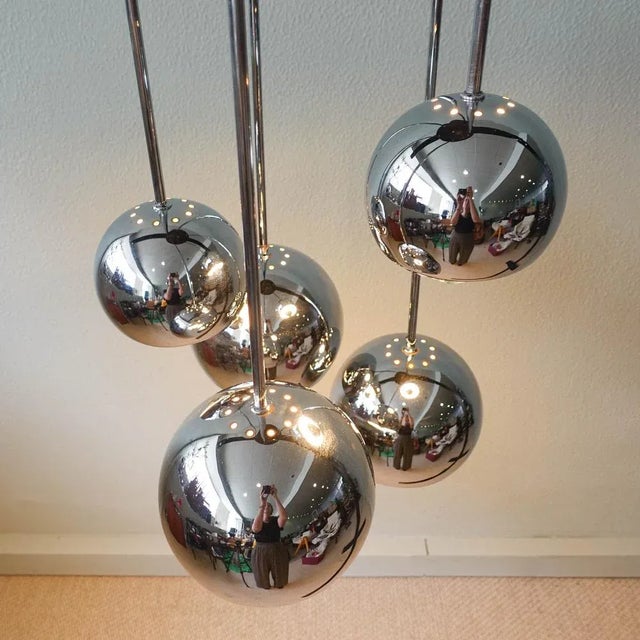 Vintage 5-Shade Sputnik Cascade Lamp, 1970s For Sale - Image 10 of 14