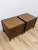 Wood Pair of Vintage MCM Transitional Mersman Clover Walnut End Tables W/ Cabinet For Sale - Image 7 of 13