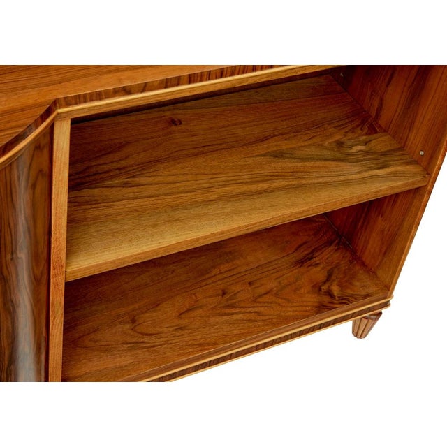 Mid-Century Scandinavian Walnut Shaped Low Open Bookcase, 1950 For Sale - Image 10 of 12