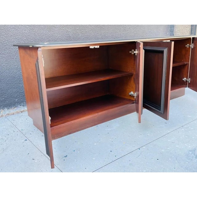 Brown 1970s Mid-Century Modern Walnut Credenza Sideboard, American Modern Design For Sale - Image 8 of 13