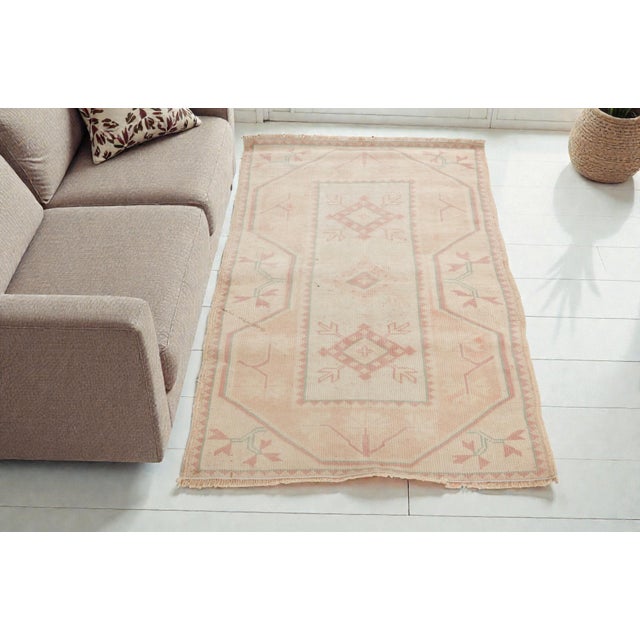 Mid 20th Century Small Handknotted Floral Oushak Rug For Sale - Image 10 of 11