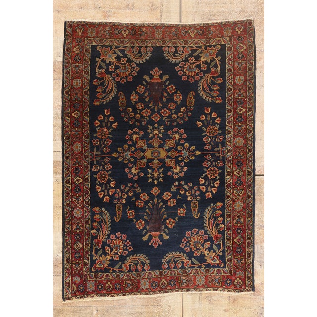 Antique Persian Mohajeran Sarouk Rug, 03'05 X 04'09 For Sale - Image 10 of 10