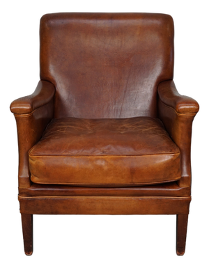 Vintage Dutch Cognac Leather Club Chair, 1970s