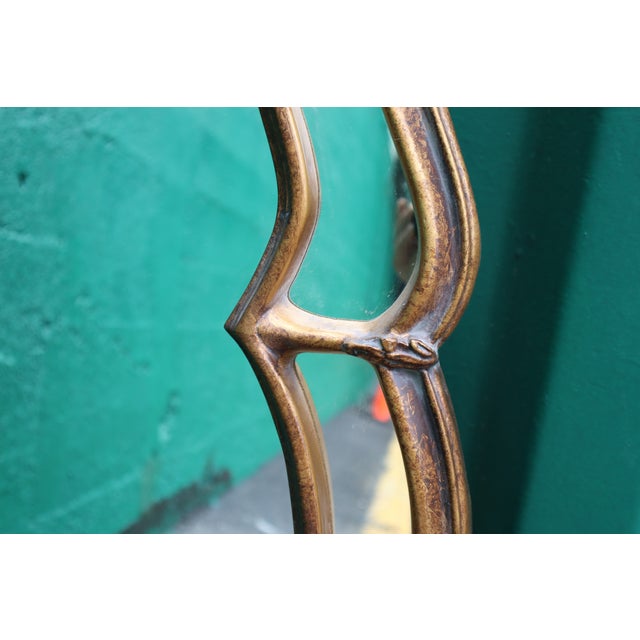 Late 20th Century Large Hollywood Regency Style Mirror With Gold Wooden Frame For Sale - Image 5 of 9