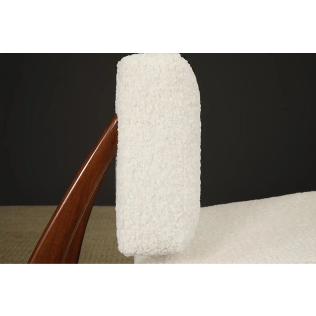 Brazilian Modern Sculptural Rosewood and White Bouclé Lounge Chair, 1960s For Sale - Image 11 of 16