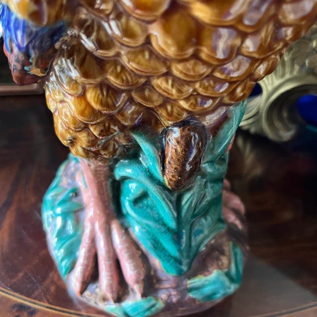 Gorgeous hand made ceramic rooster with bright colors. Great for a windowsill in the kitchen or perhaps in the library!...