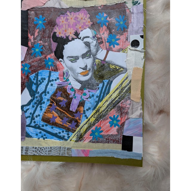 Textile Frida Mixed Media Collage For Sale - Image 7 of 7