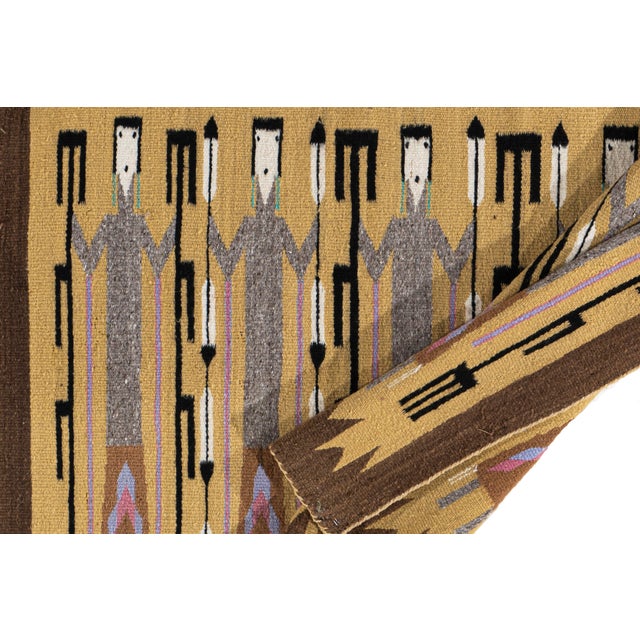 Vintage Yei Navajo Style Rug 3' X 4'2 For Sale - Image 10 of 11