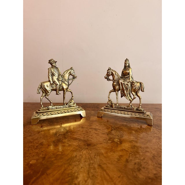 Vintage Brass Doorstops, 1920, Set of 2 For Sale - Image 3 of 6
