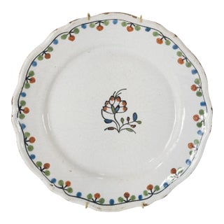 Decorative French Faience Majolica Polychrome Plate For Sale