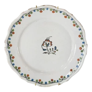 Decorative French Faience Majolica Polychrome Plate