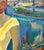 French School Artist, Young Woman at the Port of Sanary, Oil Painting on Canvas, Framed For Sale - Image 8 of 18