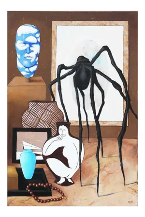 2020 "Rene Pablo Louise Still Life Spider" Contemporary Realist Interior Painting by Scott Woodard