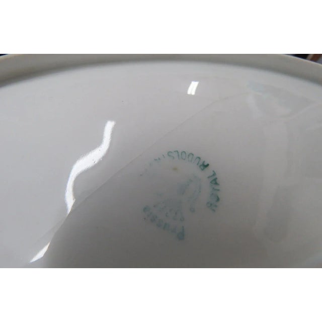 Royal Rudolstadt Prussia Porcelain White Roses Small Serving Tray Dish For Sale - Image 9 of 13