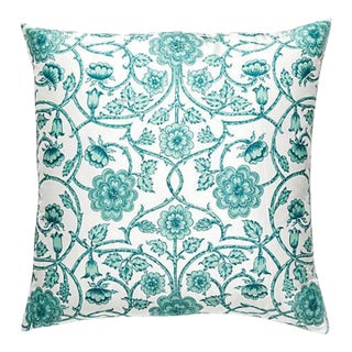 The House of Scalamandré Ornamental Gate Pillow, Celadon For Sale