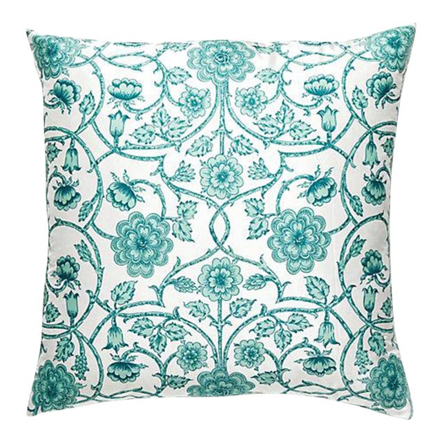 The House of Scalamandré Ornamental Gate Pillow, Celadon For Sale