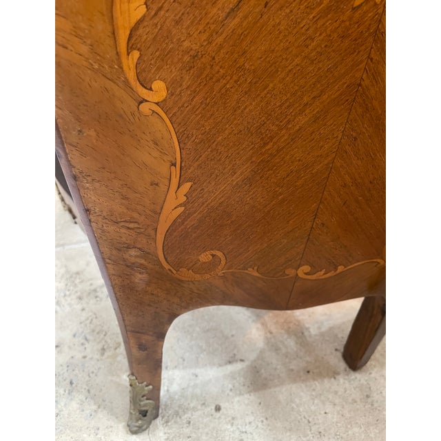19th C. French Dore Bronze Mounted Marquetry Inlaid Secretary Cabinet French For Sale - Image 11 of 11