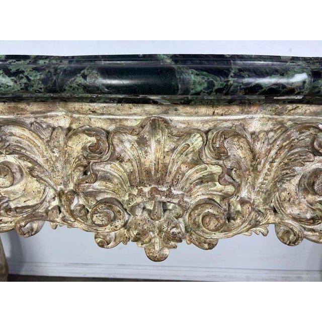 French Carved Louis XV Style Console With Marble Top For Sale - Image 10 of 16
