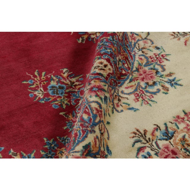Vintage Kerman Lavar Persian Rug in Red With Medallion | Rug & Kilim For Sale - Image 9 of 10
