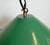 Mid-Century Modern Industrial Green Enamel Factory Pendant Lamp, 1950s For Sale - Image 3 of 16