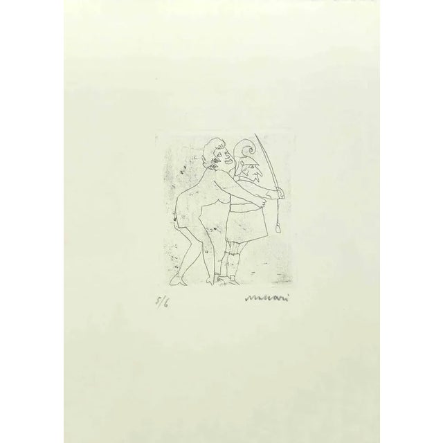 Seduction is an Etching and Drypoint realized by Mino Maccari in the Mid-20th Century. Hand-signed in the lower right...