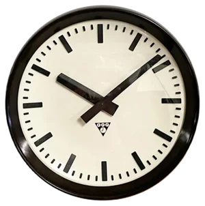Industrial Bakelite Factory Wall Clock from Pragotron, 1960s