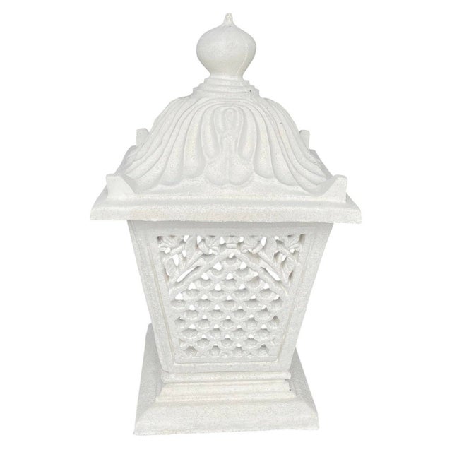 2000 - 2009 Vintage Palm Beach Regency Pier-Top Cast Stone Garden Lantern For Sale - Image 5 of 12