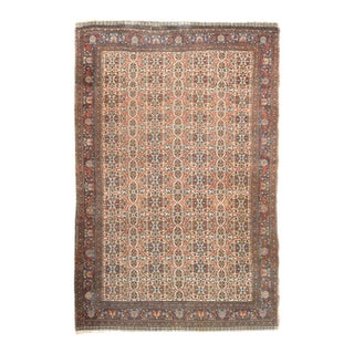 Late 18th Century Ivory Persian Qashqai Rug 6'11'' X 10'6'' For Sale