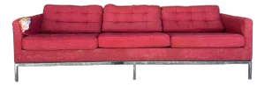 Mid Century Modern Florence Knoll Relaxed Chrome Base 3 Seater Sofa